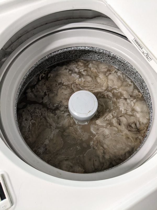 Fleece in washing machine, soaking in water
